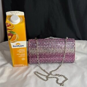 Nina “Rose Mist “ crystal frame clutch